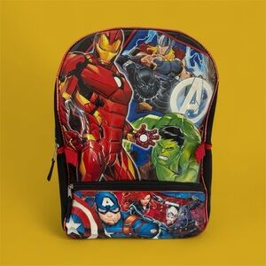 Marvel Avengers Kids Backpack Red Black and Blue